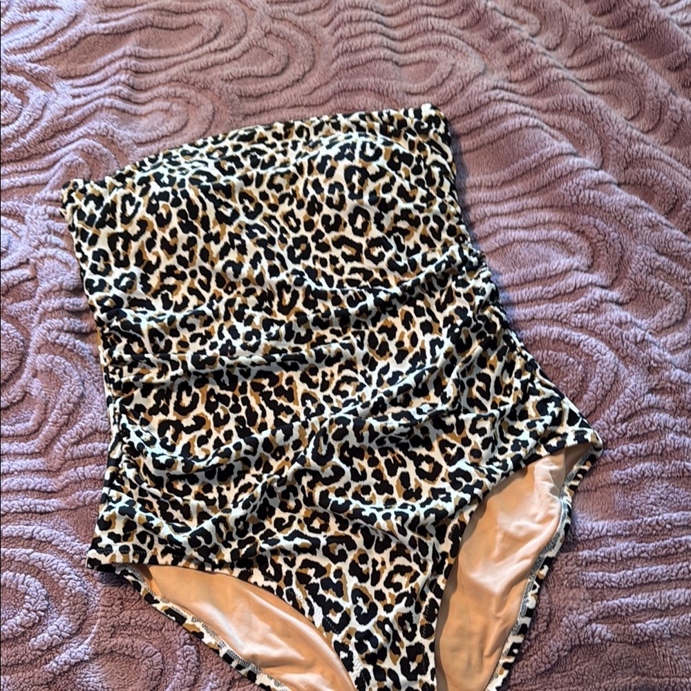 J. Crew Leopard Print One-Piece Swimsuit